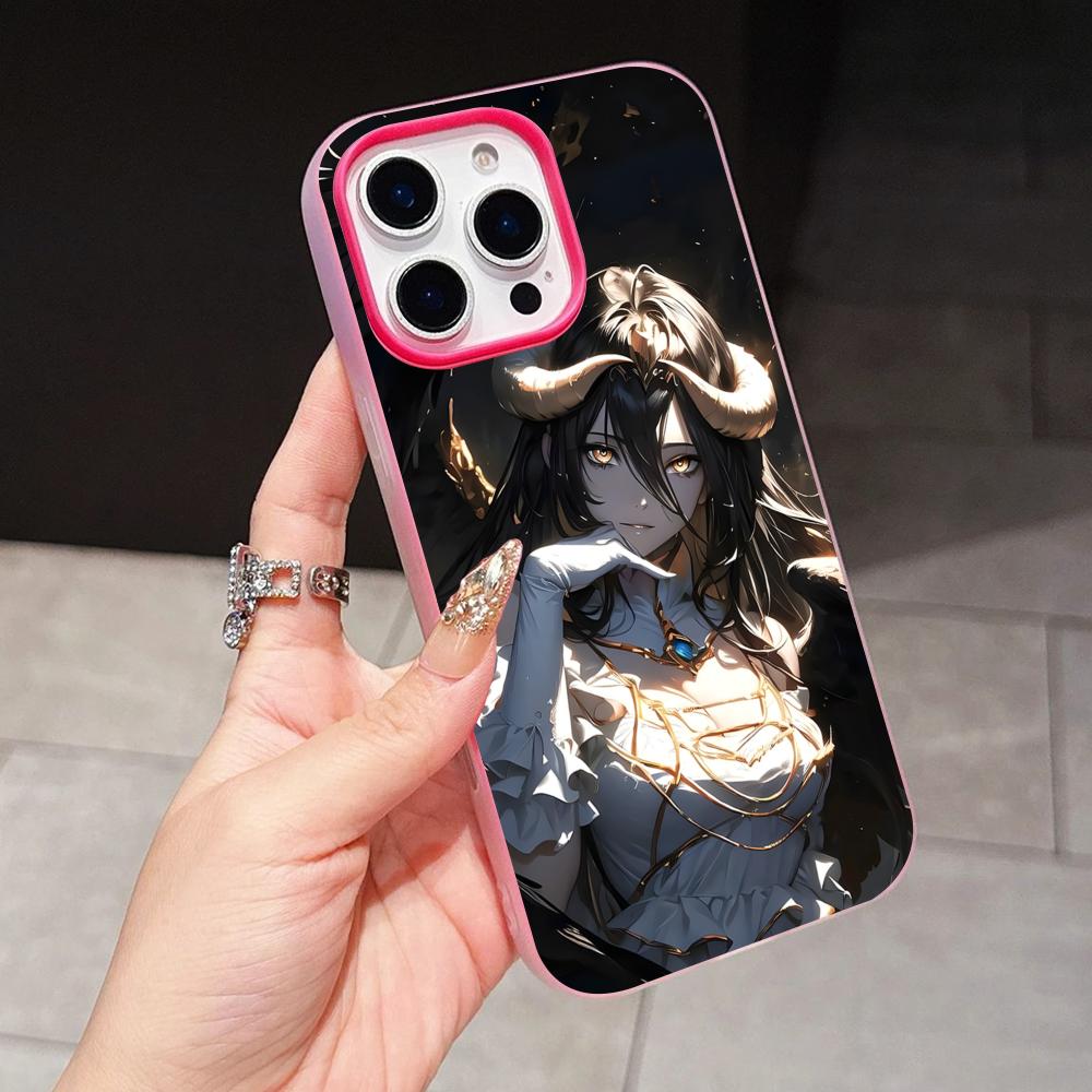Overlord Albedo Jelly Doppelschicht Rosenrot Handyhülle für iPhone 17 16 15 14 13 12 11 Air Pro Max Plus Schutz