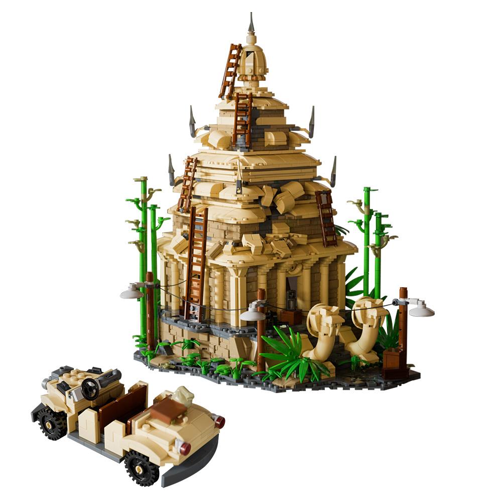Professional Fishing Unisex Gobricks Moc Indiana Jones Adventure The Temple Of The Forbidden Eye Bricks Troop Transport Ride Vehicle Building Blocks Gift