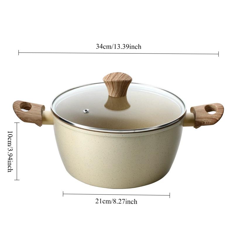 Nonstick Stock Pot Cooking Pot Aluminum, Soup Pot with Lid Non Stick Pot with Stay-cool Handle Non-Toxic Healthy Cooking