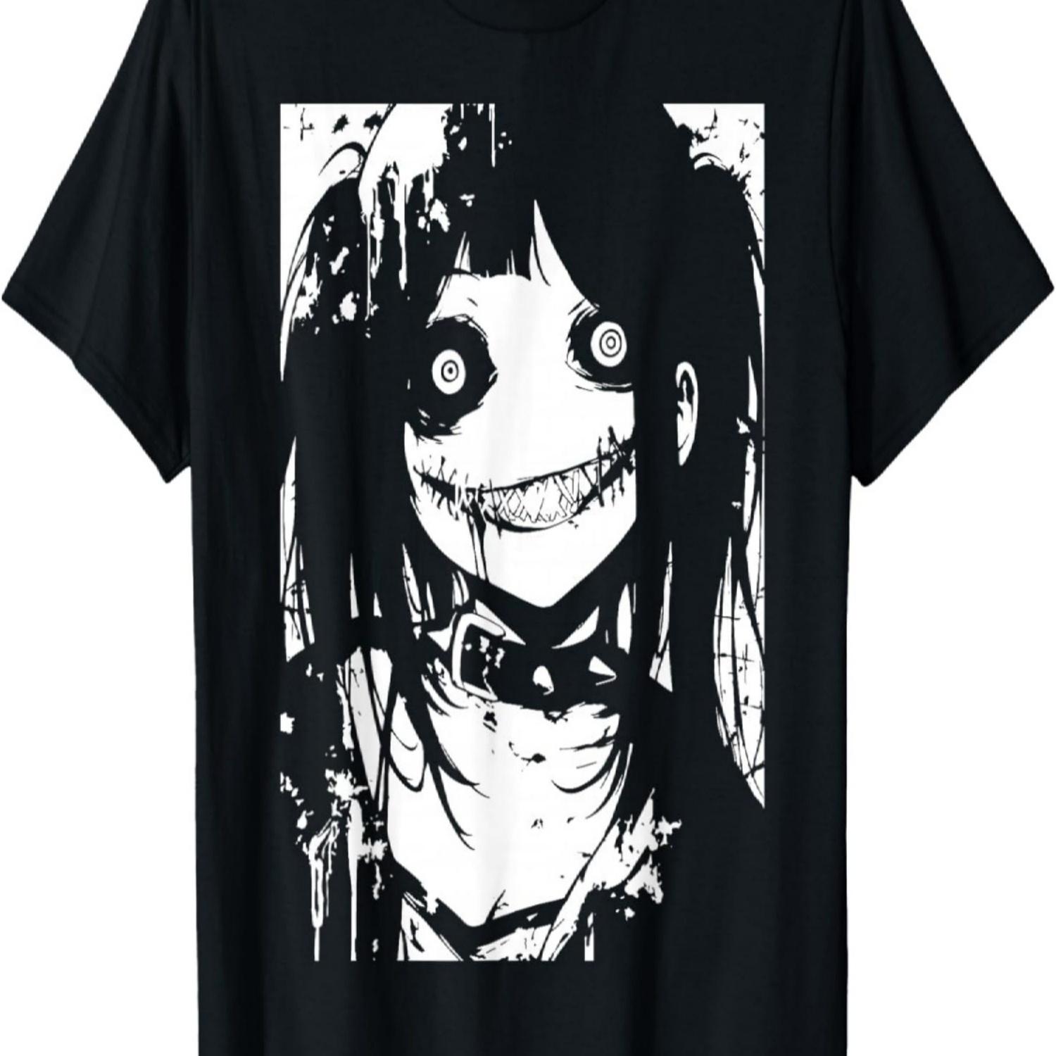Хоррор Аниме Манга _ Япония Жуткий Кавайный Готический Футболка(24) S чёрный