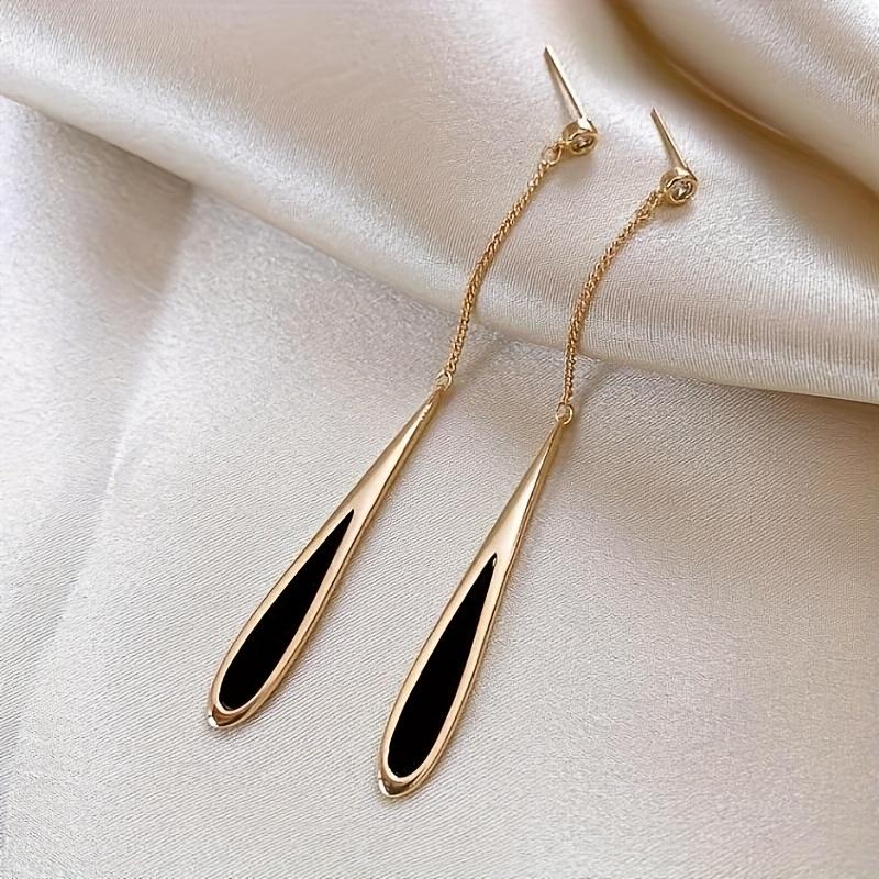 Golden Water Droplet Tassel Earrings, Anti Fading and Comfortable Design, Simple and Elegant, High-quality, Perfect for Women's Jewelry Accessories