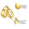Vnox Wholesale Classic Wedding Rings for Women Men Gold Color Stainless Steel Couple Band Anniversary Personalized Name