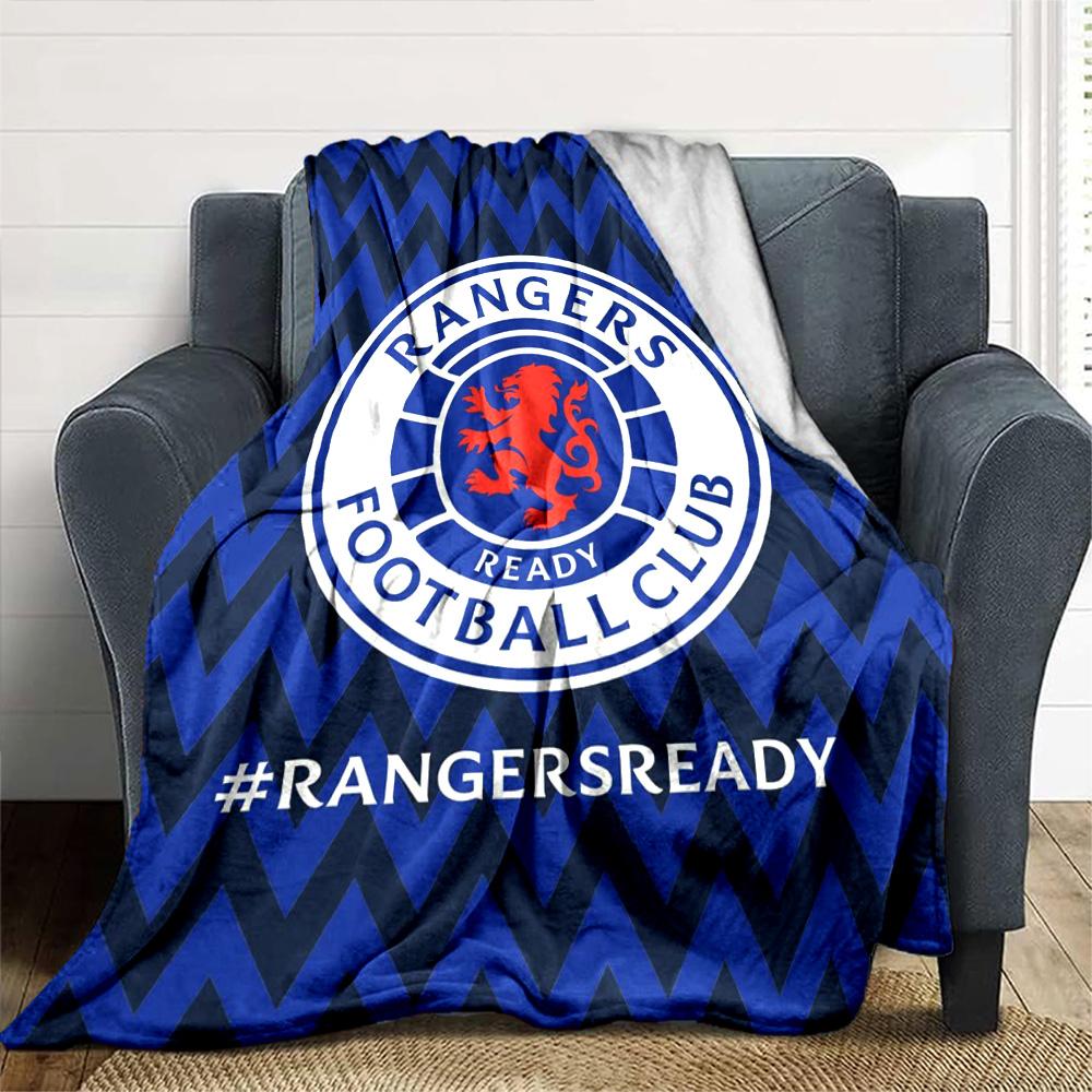 Rangers FC Print Flannel Blanket High Quality Warm Comfortable Cover for All Seasons Perfect for Gifts Home Decor
