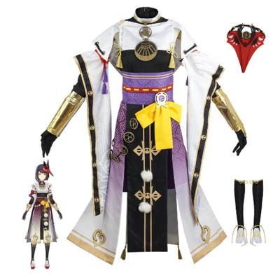 Game   Kujo Sara Cosplay Costume Mask Dress Wig Shoes Full Set Inazuma Halloween Party Role Play Outfit Women