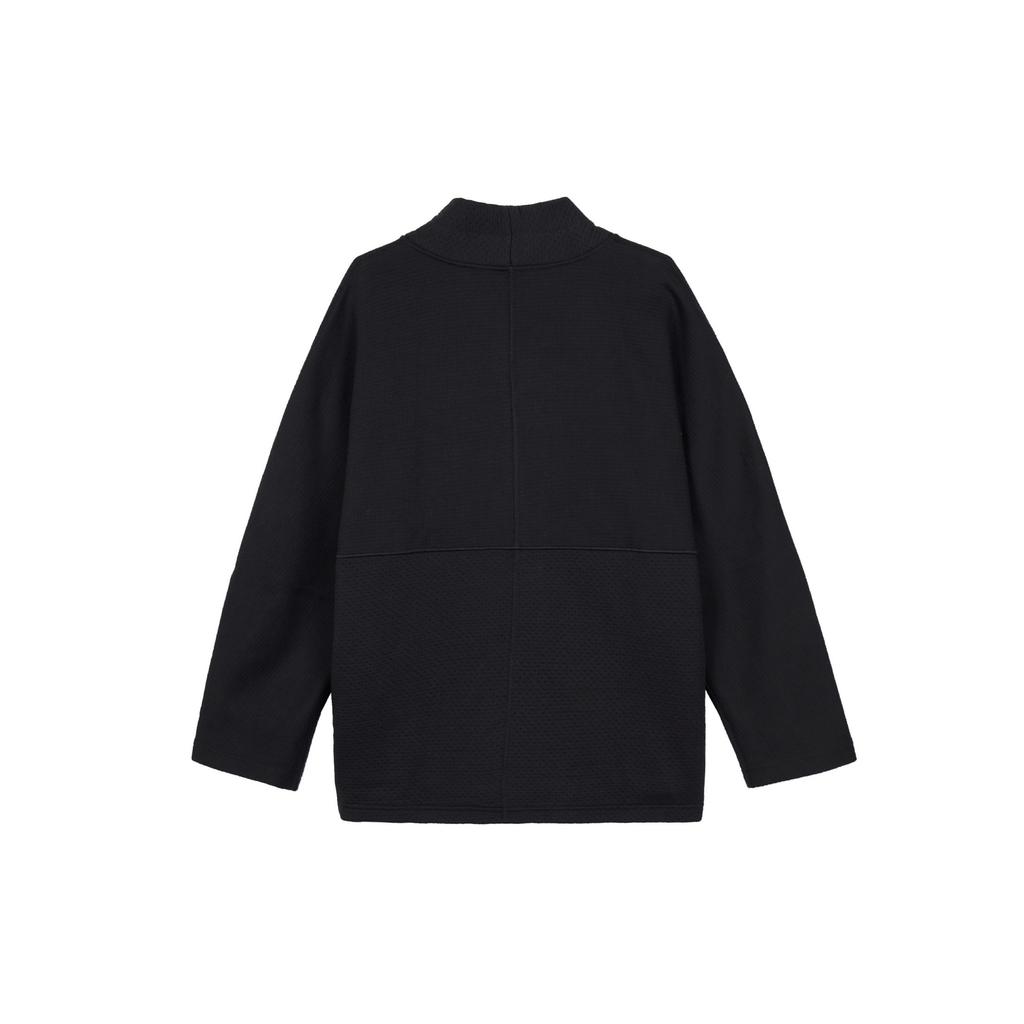 Nike Solid V-Neck Button-Up Jacket With Embroidered Logo Men Outerwear Black DQ6694-010