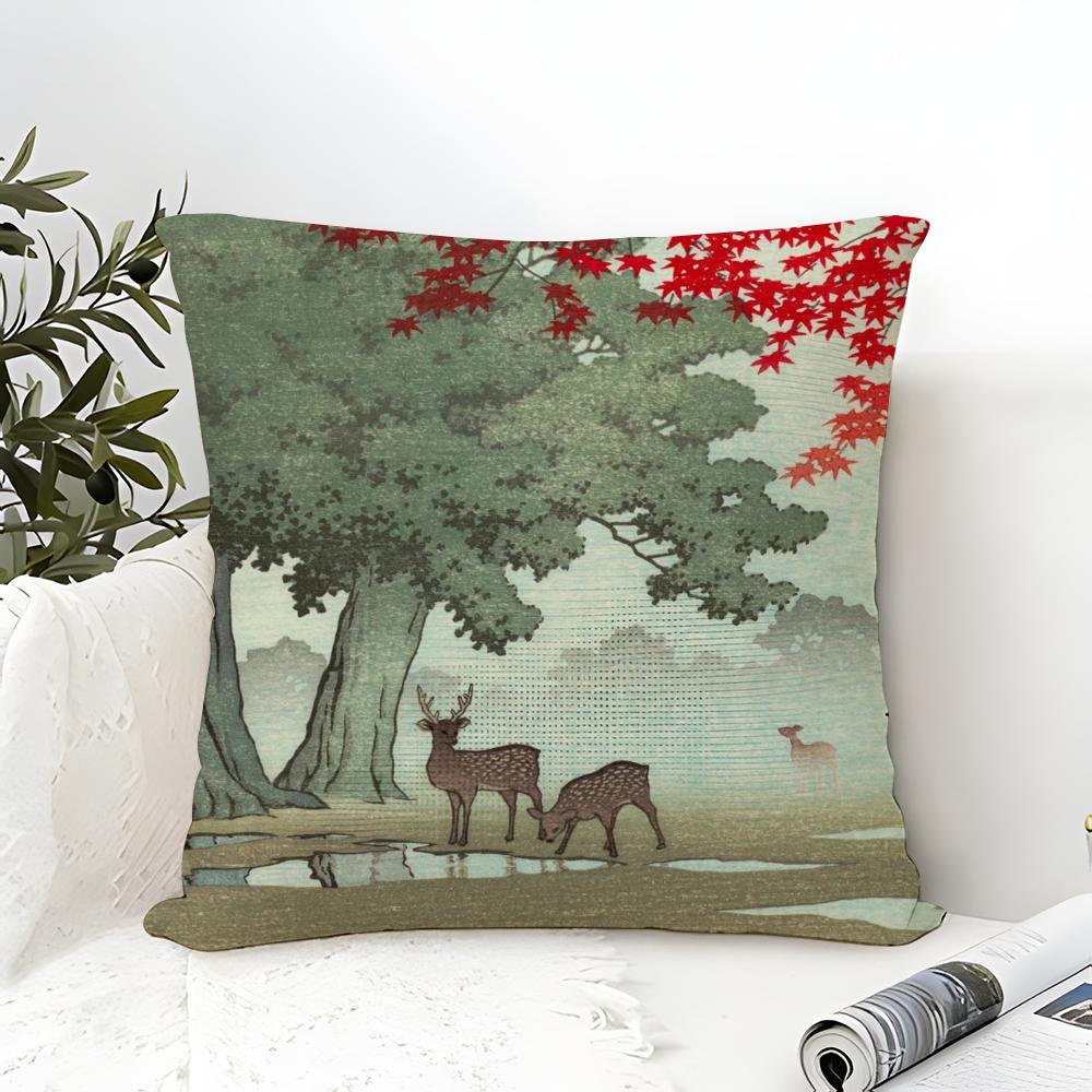 Landscape Kawase Hasui Pillow Case linen pillow case sofa home decor cushion cover cushion cove