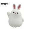 Rabbit Shape Vase 3D Printed Ornament, White Bunny Flower Holder Matte Container, Animal Desktop Decoration for Home Office Ornament