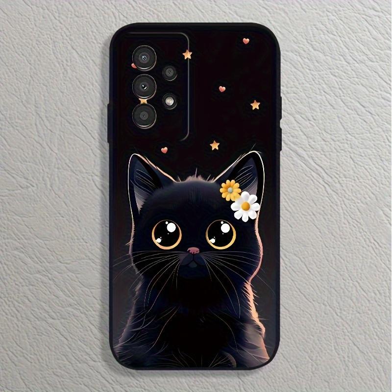 Black Cat Phone Case For Samsung Galaxy S26 S25 S24 S23 S22 Plus Lite Ultra FE Lite Fundas TPU Frosted Soft Shell