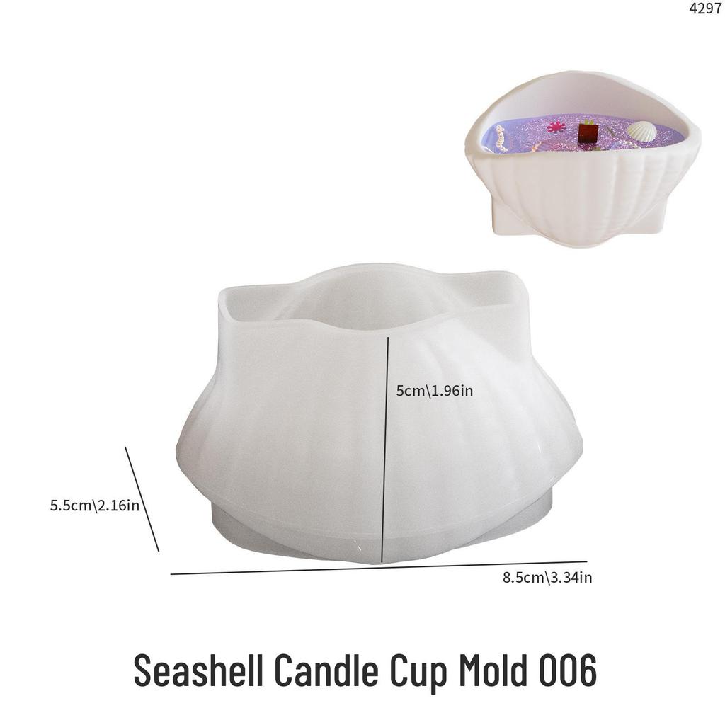 Poppy DIY Epoxy Resin Seashell Candle Holder & Ocean Storage Jar Silicone Mold
