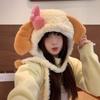 Plush Hat Kawaii Cartoon Anime Embroidery Accessories Ear Protection Hat Autumn Winter Thick Warm Hat