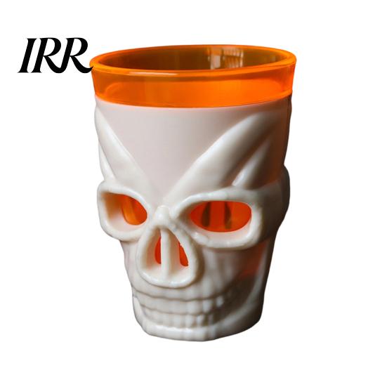 Scary Night Light Cup Halloween Glowing Skull Goblet, LED Up Candle Holder for Themed Drinkware Party, Spooky Decor Bar Table, Haunted House Prop