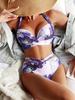 European & American Style Sexy Bandage Print Bikini Swimwear for Women