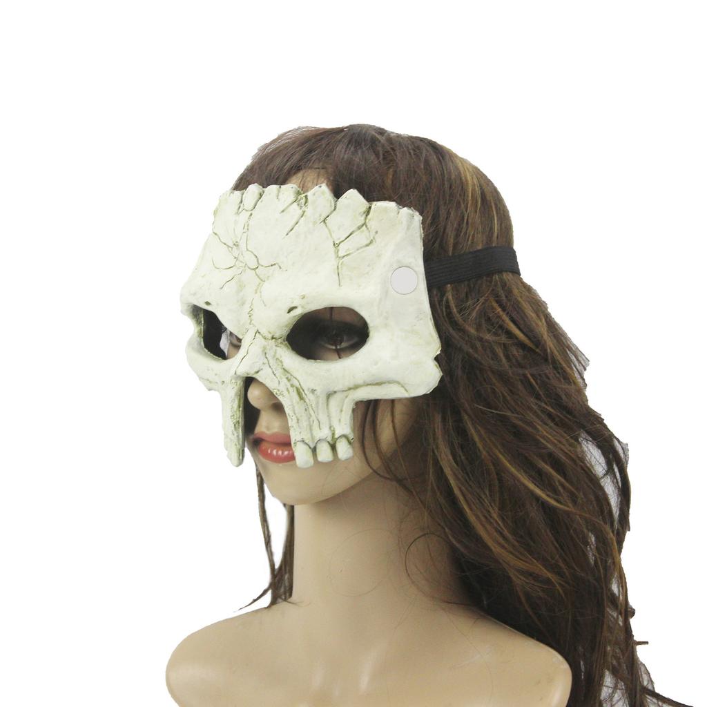 Skull Face Mask Halloween Costume, Realistic 3D Skeleton Half Mask for Adults Scary Party Cosplay Horror Props