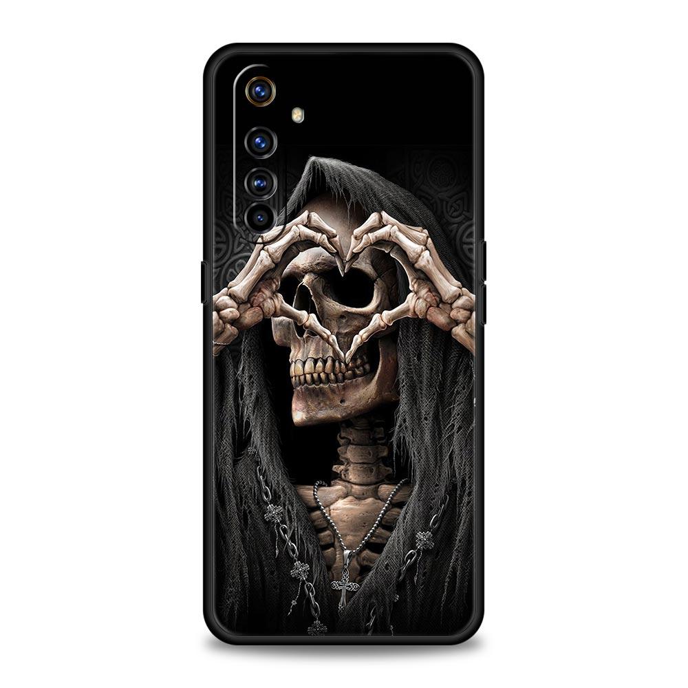 Skull Skeleton Grim Reaper Case For Realme 12 11 10 9 8 5G 7 6 GT5 GT3 GT2 Pro Plus C21 C25 C35 Realme GT Neo 2 3 3T 5 Cover