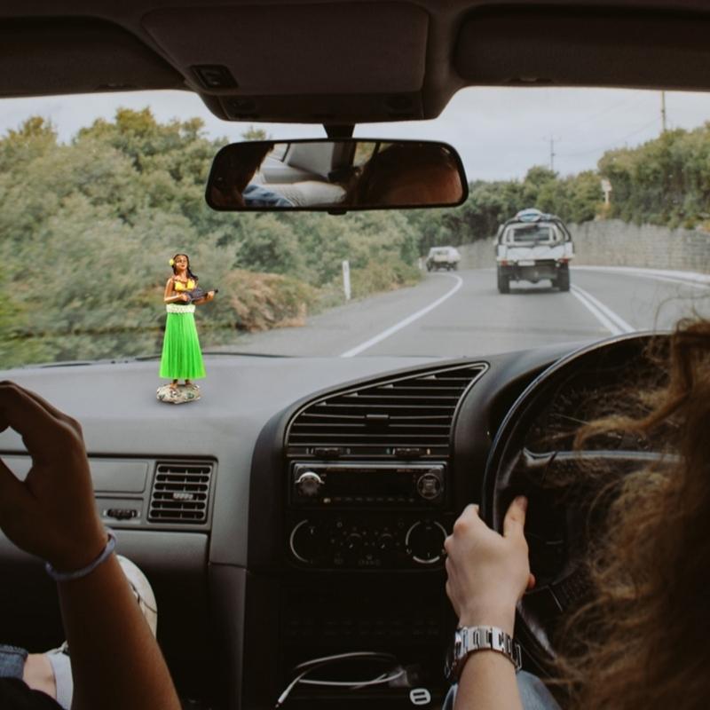 Vibrant African Dancing Girl Sculpture Handcrafted Resin Car Dashboard Decors For Home Office Display