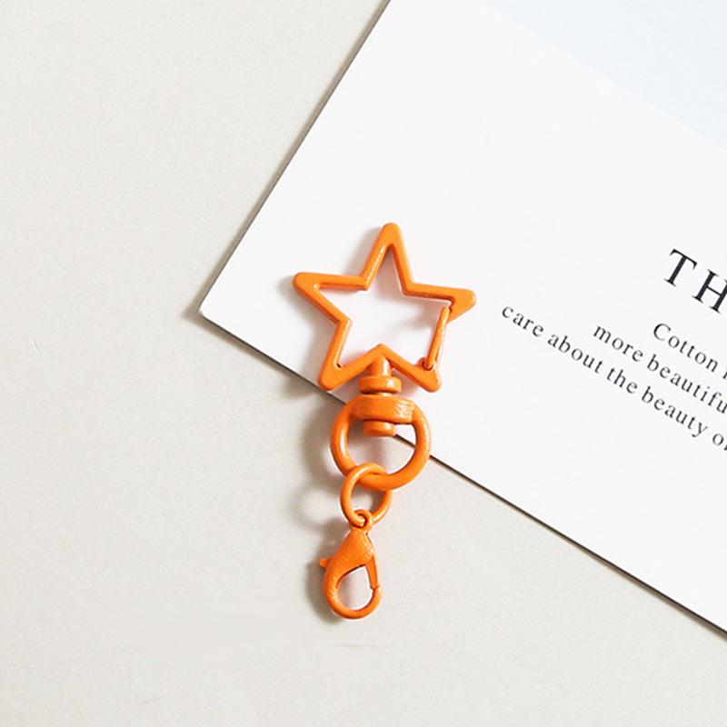 10Pcs Metal Colorful Five-Pointed Star Keychain Keyring Hooks With Lobster Clasp For Diy Craft Jewelry Making Keychain Supplies