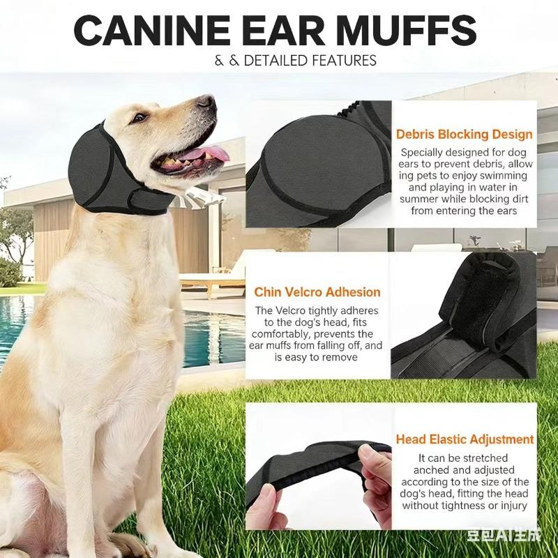Beauty Waterproof Dog Earmuffs Adjustable Anti Anxiety Ear Protection Device Noise Reducing Pet Earmuffs for Bathing Rain Fireworks and Thunderstorms