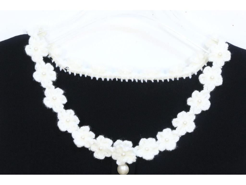 S Family 25th Anniversary Spring Floral Embroidered Beaded Knit Cardigan