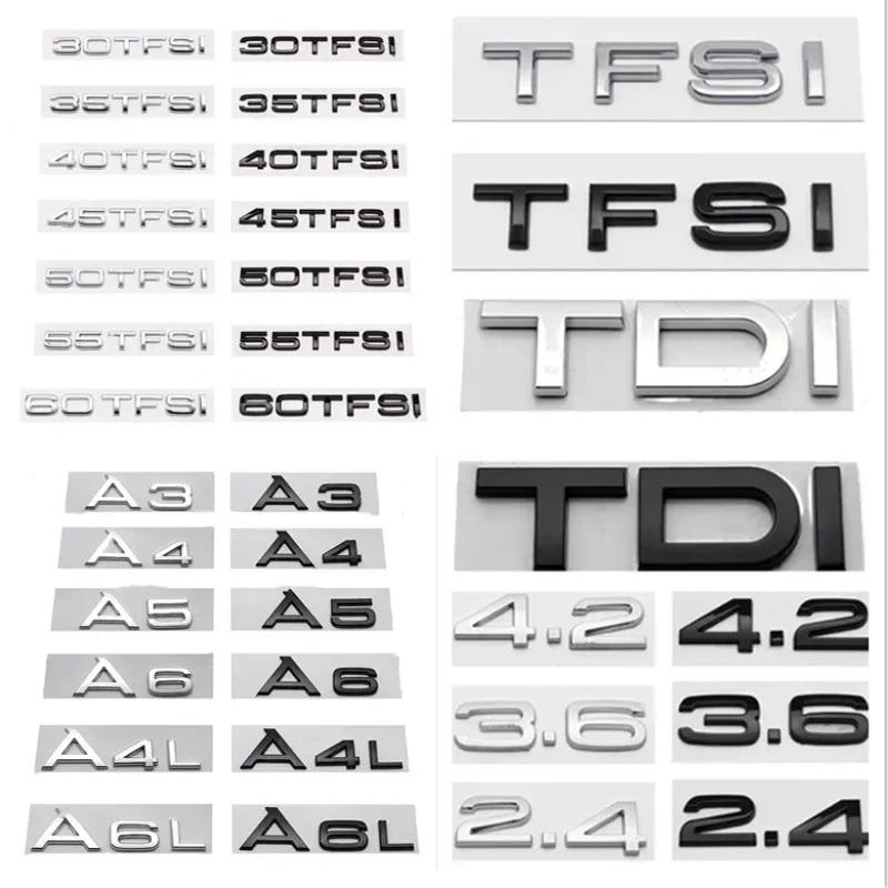 Adesivo logo posteriore per baule auto in ABS 3D 2.0 3.0 4.0 30 35 40 45 50 55 60 TFSI TDI V6t 2.0T per Audi A1 A3 A4 A5 A6 A7 A8 Q2 Q3 Q5