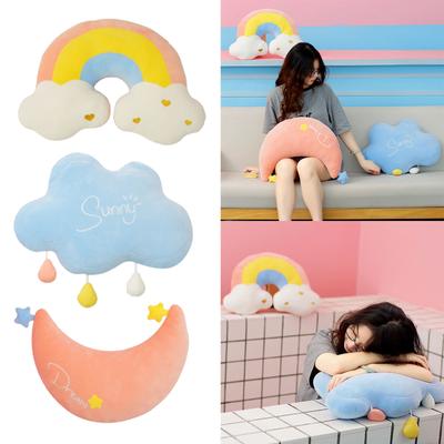 Lovely Color Cushion Rainbow Cloud Moon Plush Pillow Soft Comfortable Pillows for All Age Groups