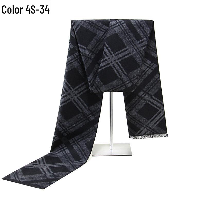 

New Men s European & American Plaid Imitation Cashmere Warm Scarf Over 175cm