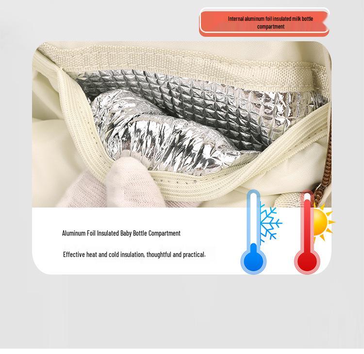 Multifunctional Large Capacity Maternity Bag with Insulated Bottle Holder