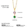 INS Style Luxury Hexagonal Gem Pearl Necklace with Titanium Steel Chain, European & American Fashion, 18K Gold Plated.