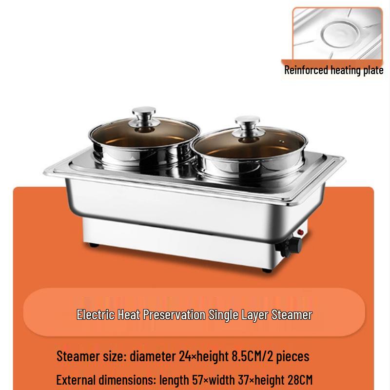 Stainless Steel Electric Chafing Dish with Visible Flip-Top for Buffet & Breakfast