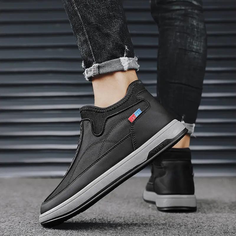 Fashion Men's Warm Casual Shoes Winter Plus Velvet Simple and Versatile Snow Boots Soft Comfortable Non-slip Outdoor Male Cotton Shoes