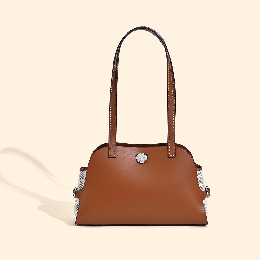 2025 Women's High-End Cowhide Dumpling Bag - Versatile Solid Color Shoulder Bag