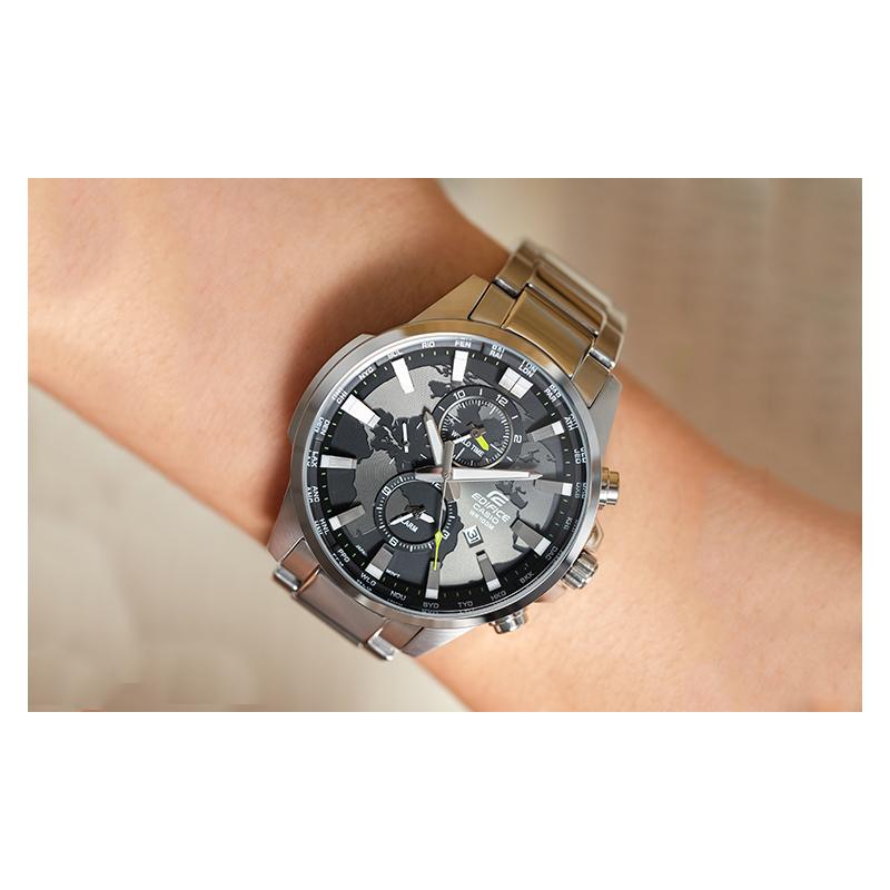 Casio EDIFICE Creative Earth Voděodolný Křemenný Strojek Nerezový Pásek Japonské a Korejské Hodinky Pánské Hodinky Černý Ciferník EFR-303D-1AVUPR