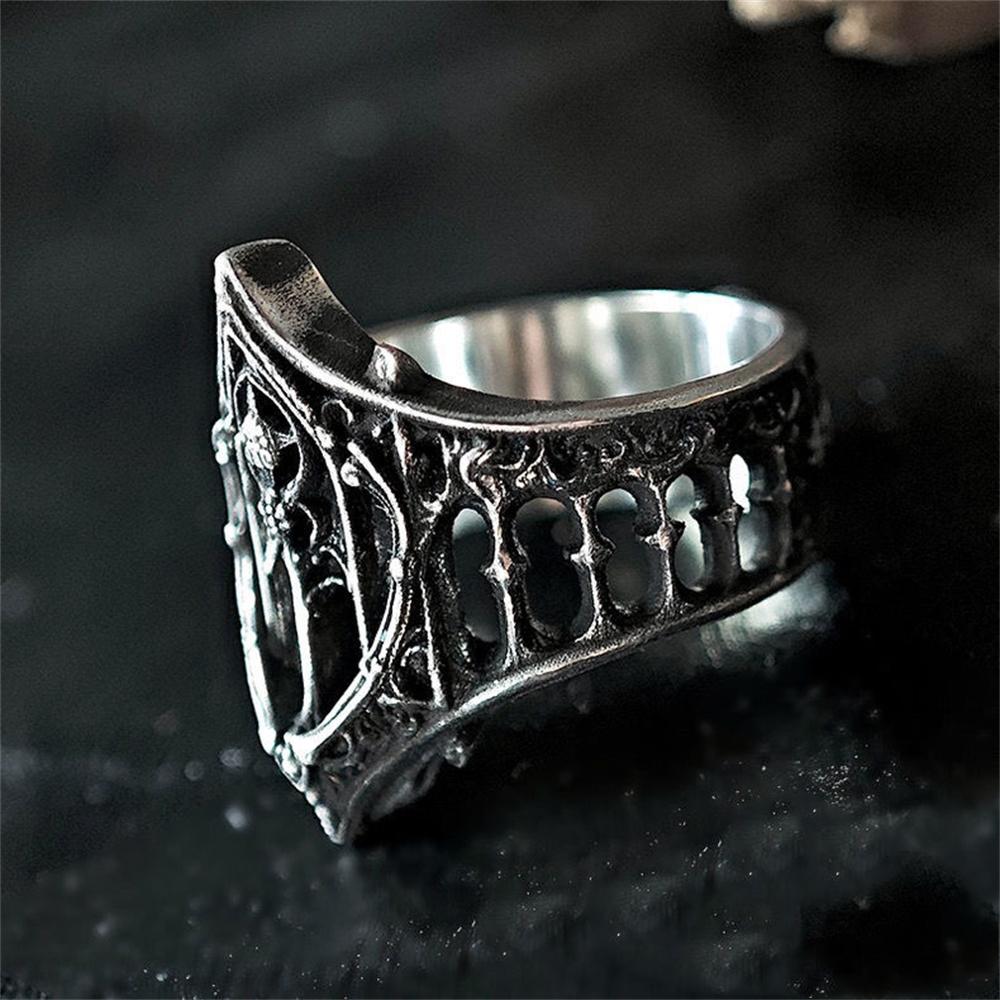 Nieuwe Halloween Klassieke Gotische Bedelring Dream Gallery Gotische Architectuur Retro Ring Mode Creatief Festival Cadeau Groothandel