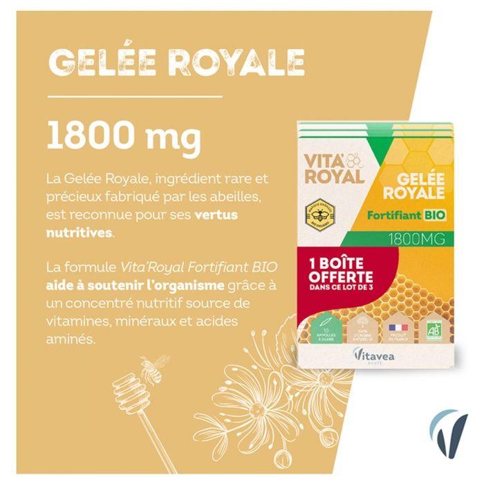 Nutrisanté gelée royale bio 1800mg Lot de 3x10 ampoules
