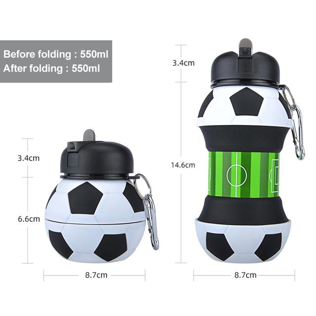 

Спортивный силиконовый складной креативный портативный противоударный герметичный футбольный баскетбольный мяч детский студенческий стаканчик для воды 550ml