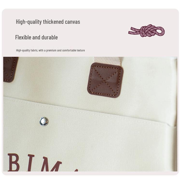 Large Canvas Tote Bag for Women - Customizable with Logo Pattern Ideal for Students