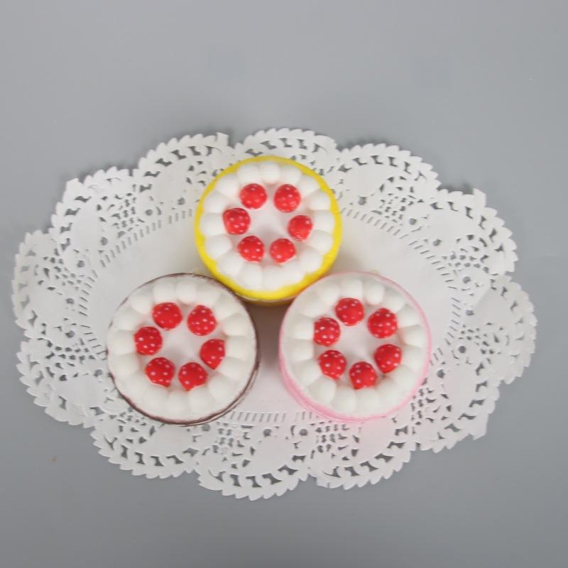 Strawberry Birthday Cake  PU Slow Rising Soft Squeeze Sensory Toy Non-Toxic Anxiety Relief for Teens Office Desk Decor