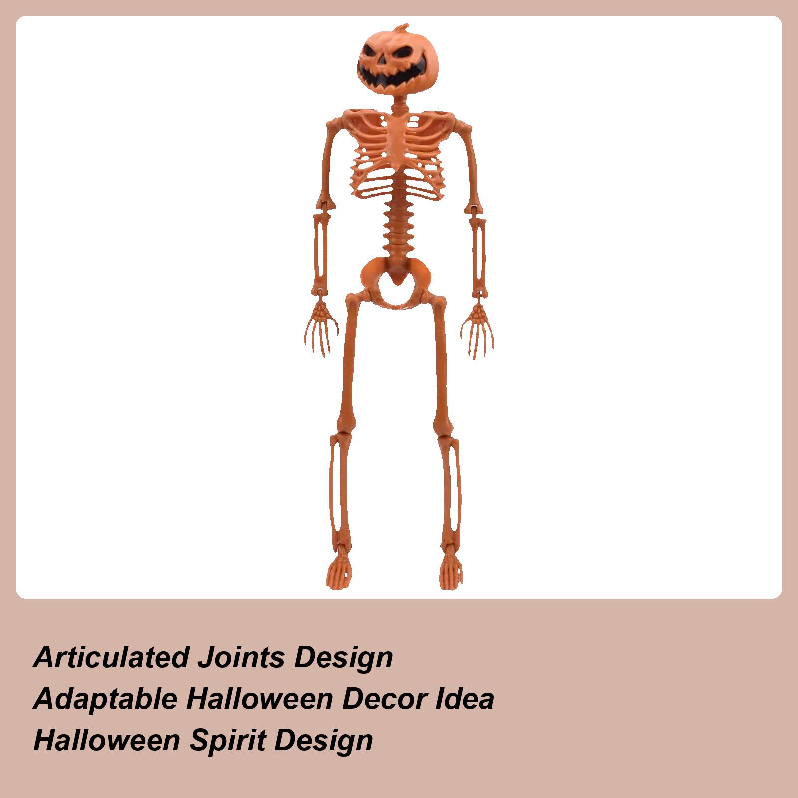 Скелет Хэллоуин Украшение Хэллоуин Скелет в полный рост Скульптура 2,95 фута Подвижные суставы Реалистичные человеческие кости Для помещений China Mainland