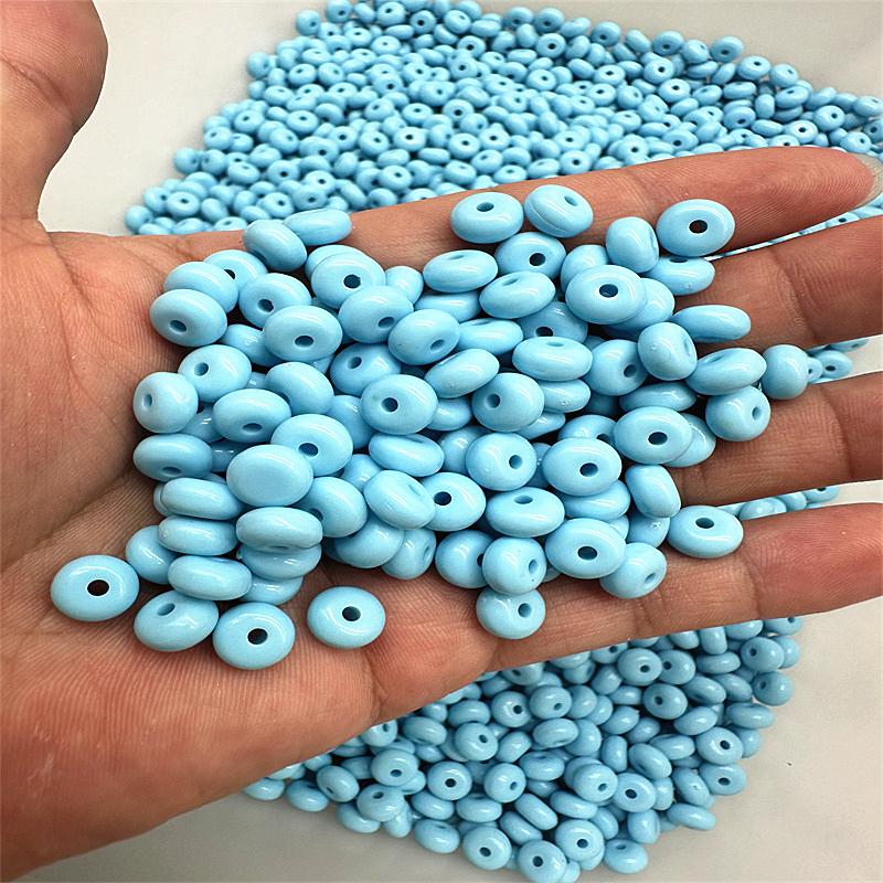 50pcs 8mm Acrylic Colored Flat Round Abacus Beads DIY Handmade Beads Accessories Spacer Beads Material Jewelry Accessories