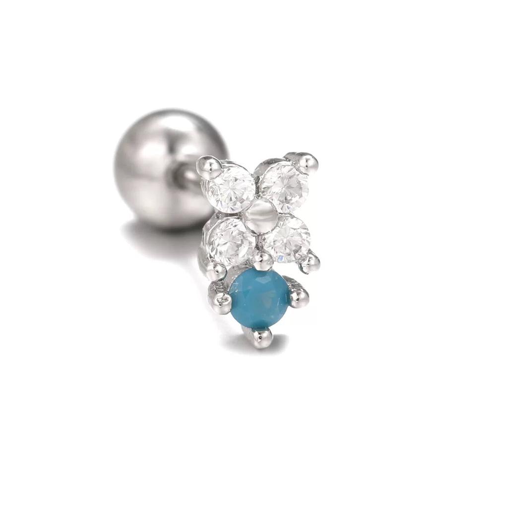 1PC Fashion Moon Ear Cartilage Piercing Earrings Women Stainless Steel Conch Tragus Flower Dinosaur Stud Earrings Body Jewelry