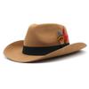 Hemming Woolen Top Hat Style Western Cowboy Hat Knight Hat Men'S And Women'S Fedora Hat