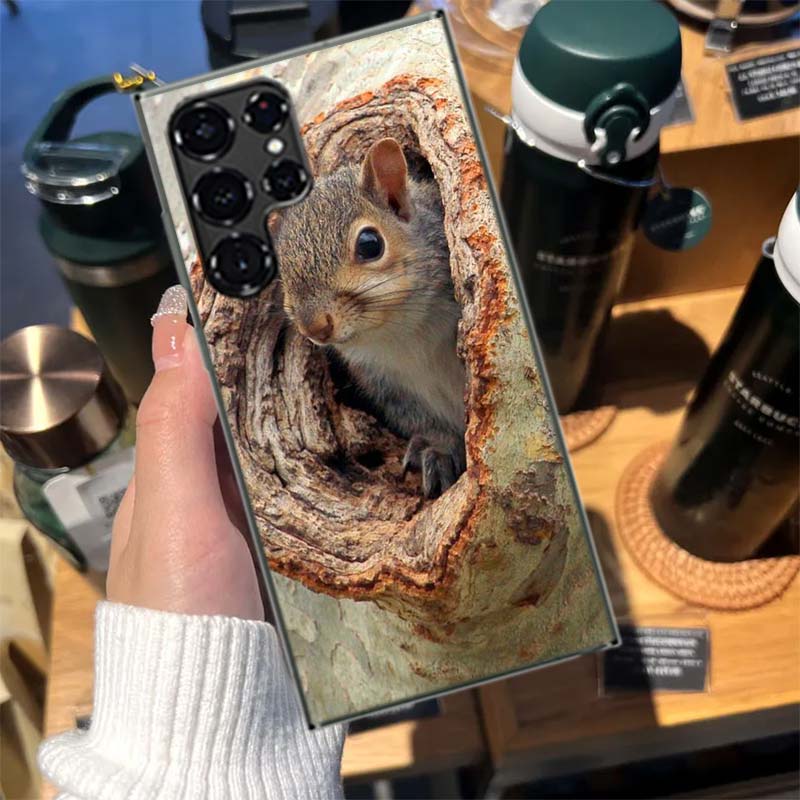 Forest Squirrels Foraging For Food Coque For Samsung S23 S22 Ultra S24 FE S25 Edge Phone Galaxy S21 S20 FE S10 Plus Case Luxury