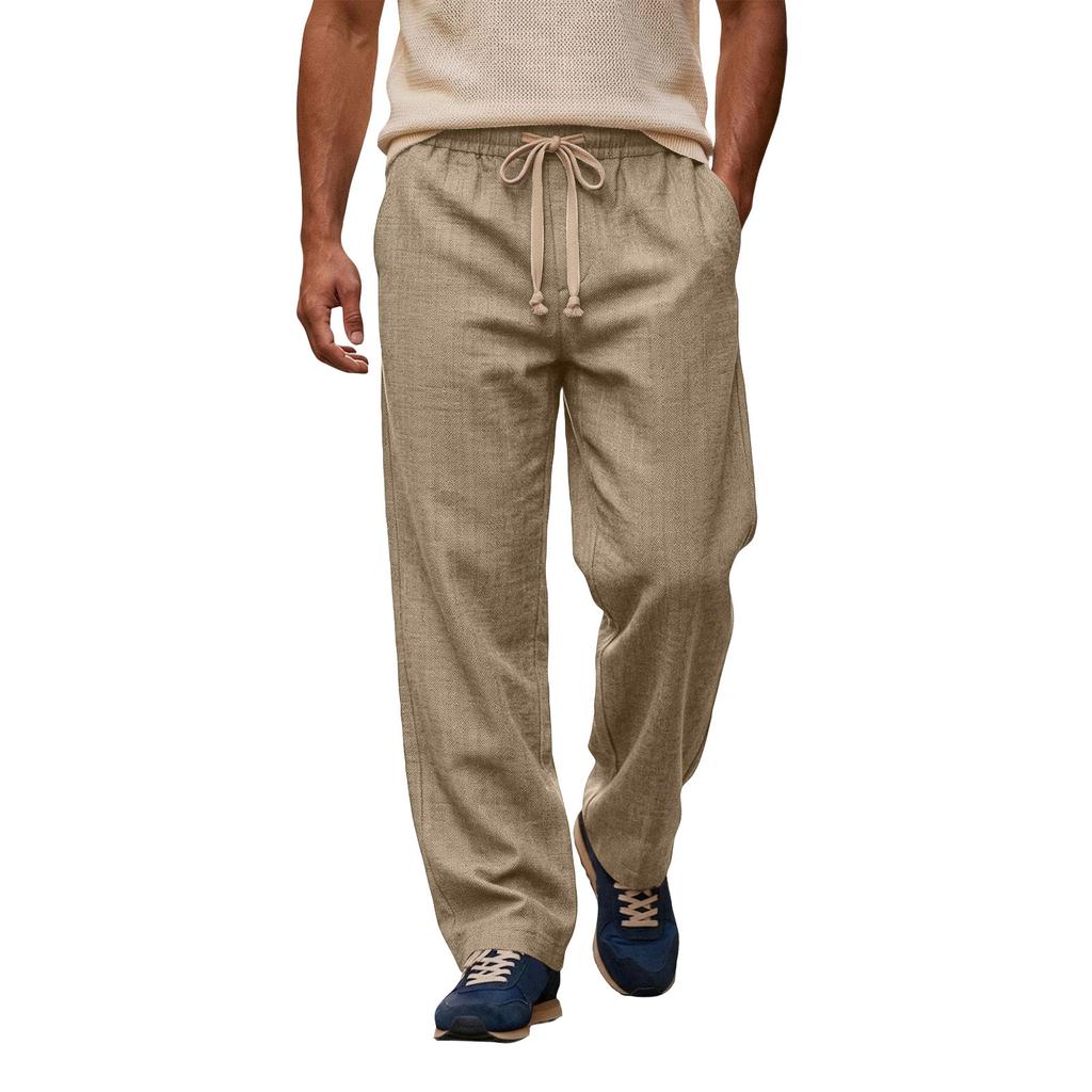 Herren Baumwolle Leinen Hose Herren Freizeit Modische Baumwolle Leinen Hose