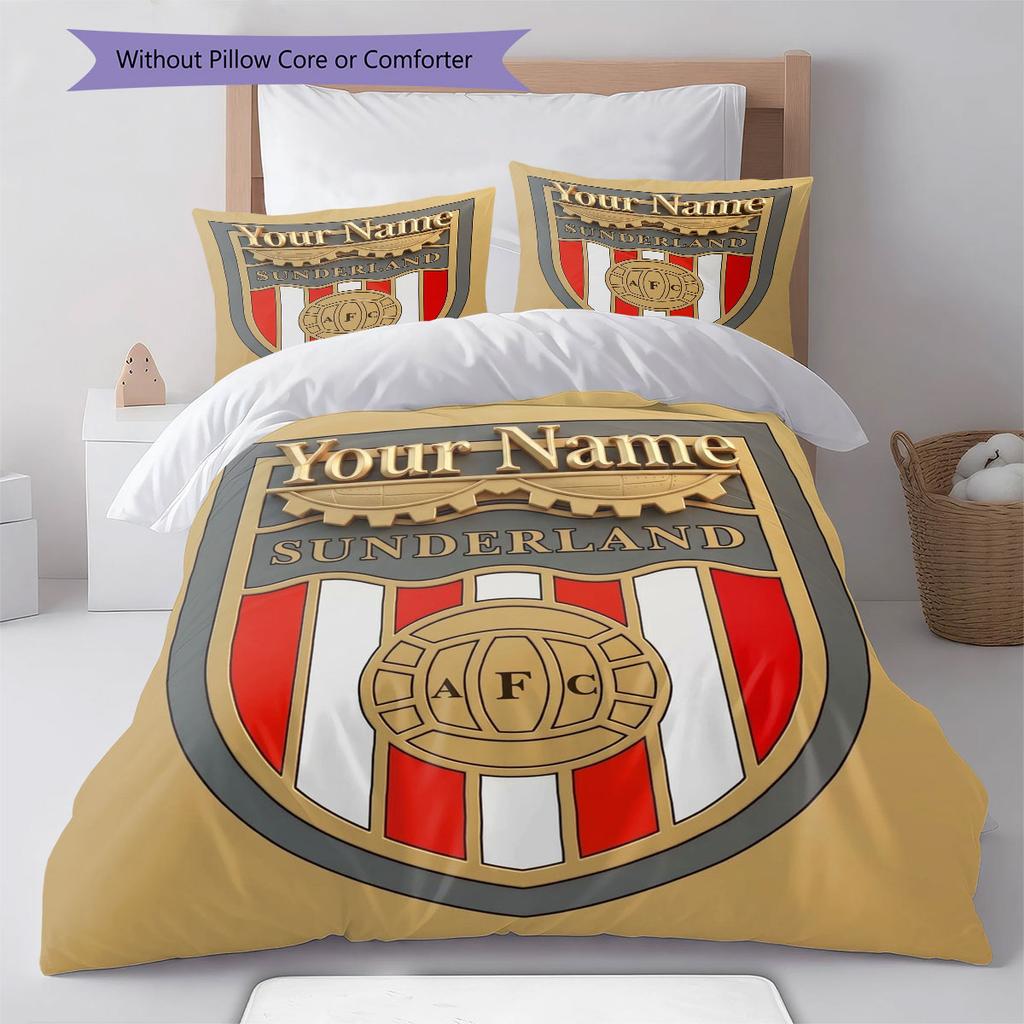Sunderland A.F Custom Name Pattern Bedding,Quilt Set Quilt Cover Pillowcase Home Birthday Gift(1 * duvet cover + 2 * pillowcase, without core)