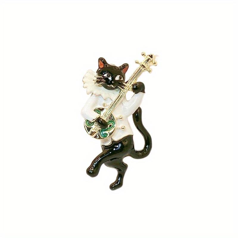 SKEDS Women Men Fashion Creative Exquisite Cute Cat Crystal Pin Lovely Kitten Rhinestone Delicate Kitten Enamel Brooch Badges