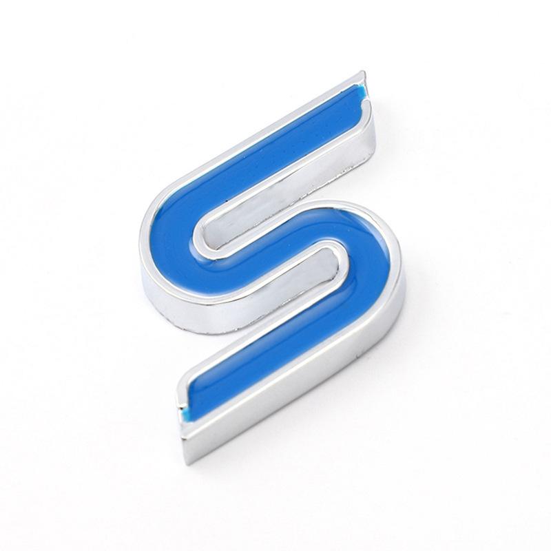 "S" Logo Car Emblem for Ford Mondeo, Focus, Fiesta & Other Modified Sport Models features a metal "S" design.
