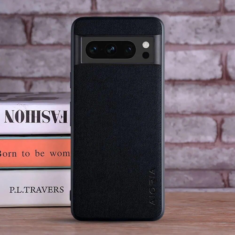 Veske til Google Pixel 8 7 6 Pro 8A 7A 6A 5 5A 4A 4 XL 5G Luksus tekstil Skinnskinn myk TPU hardt telefondeksel Funda for google pixel 8 deksel capa
