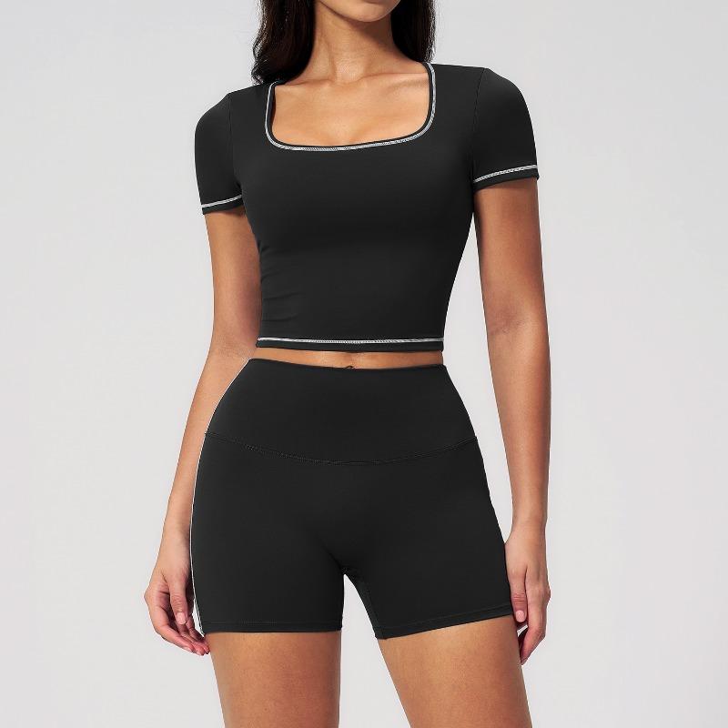 Summer new tight yoga suit elastic high waist sports quick drying fitness suit women