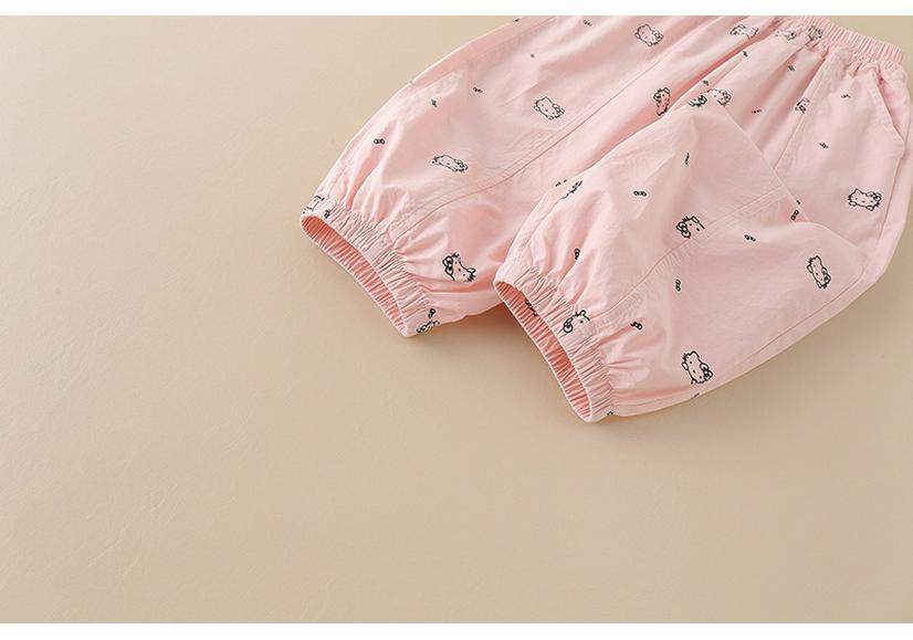 Summer 2026 Girls' Mosquito Repellent Cat Print Casual Pants