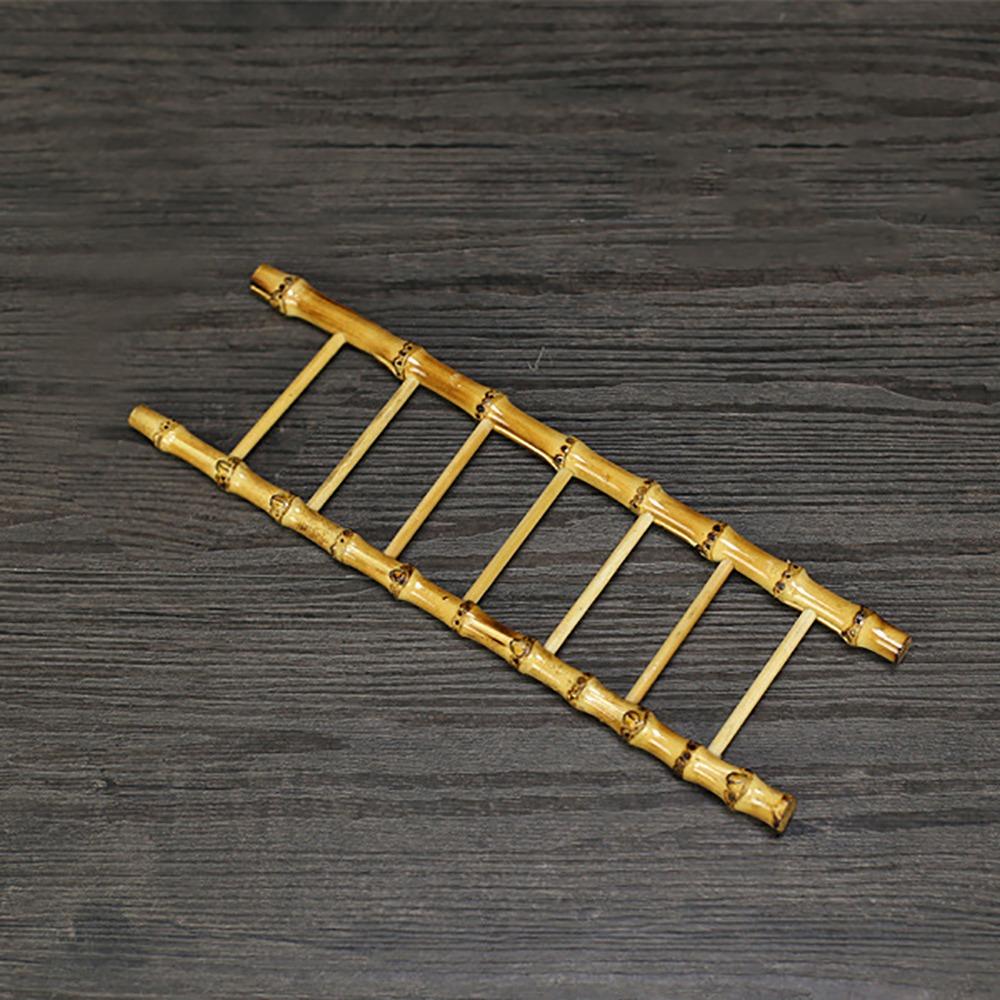Multi-purpose Bamboo Ladder Cup Holder Yellow Tea Accessories  Desktop Ornament