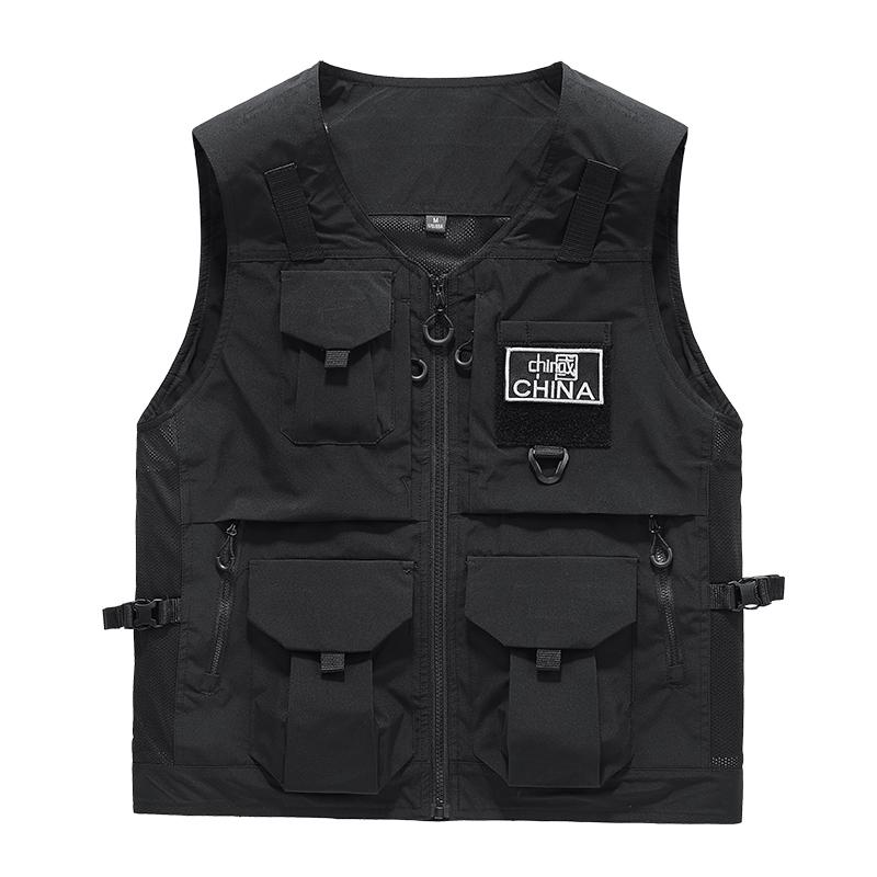 Men's Outdoor Sports Leisure Fishing Windproof Breathable Leather Vest Spring and Autumn Outdoor Sleeveless Camouflage Vest